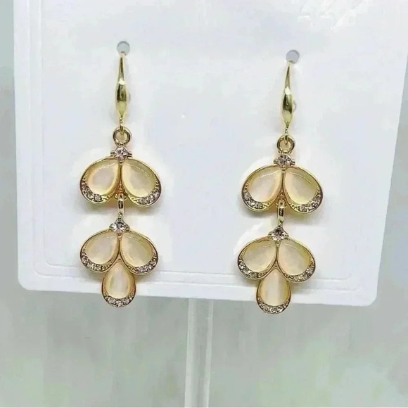 The Hazel Drop and Faux Crystal Water Drop Duo Bundle Earrings - Picture 4 of 5